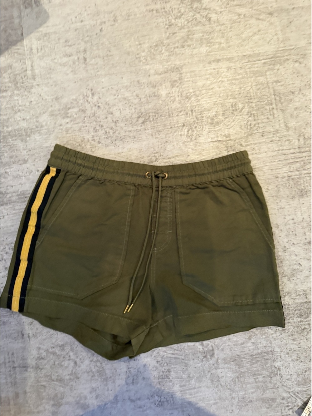 Zadig & Voltaire Cotton Drawstring Striped Utility Short olive green 36 small
